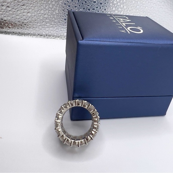 Women’s Ring Triple Row Italo Sterling Silver Created EternityBand Size 6 925 - Picture 11 of 16